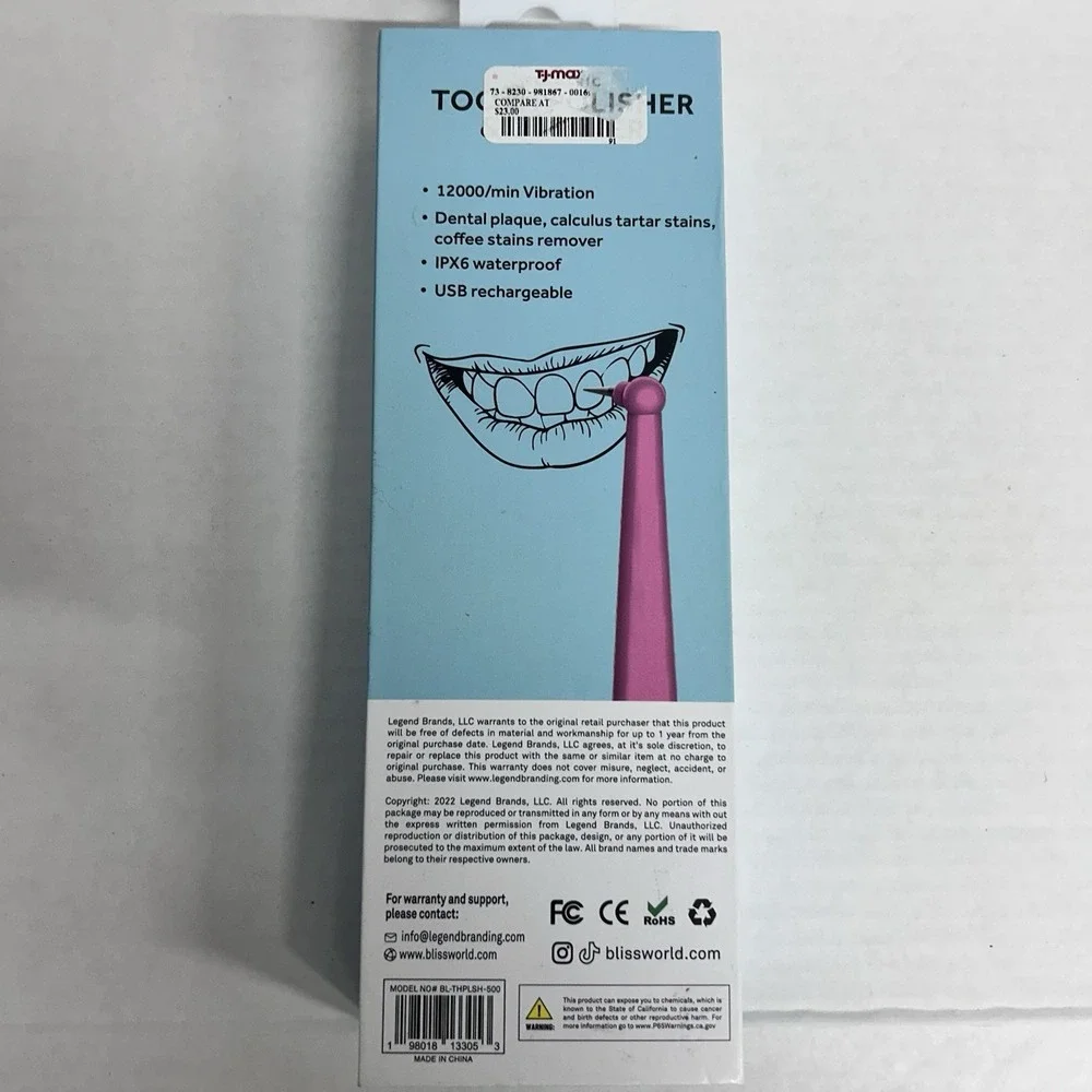 Electric Bliss Tooth Polisher And Cleaner New In Box